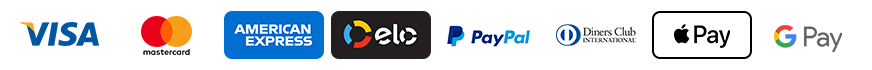 Betaalmethoden: Visa, Mastercard, American Express, Elo, PayPal, Diners Club, Apple Pay en Google Pay